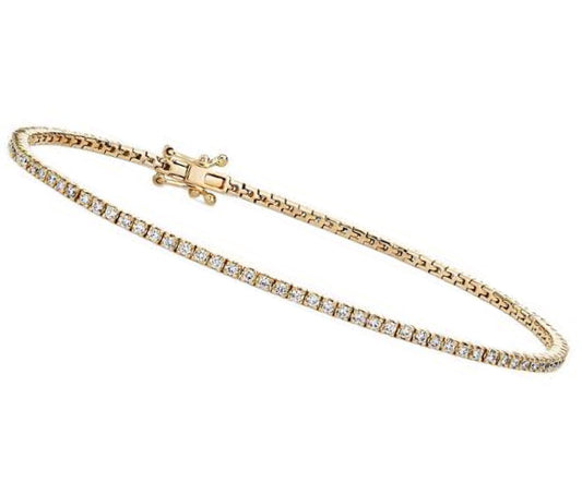 Lab-luxe™ - 1ct Diamond Tennis Bracelet Yellow Gold