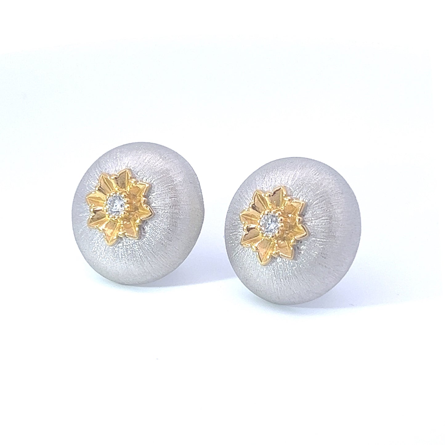 Lilium- Two Tone Dome Earrings