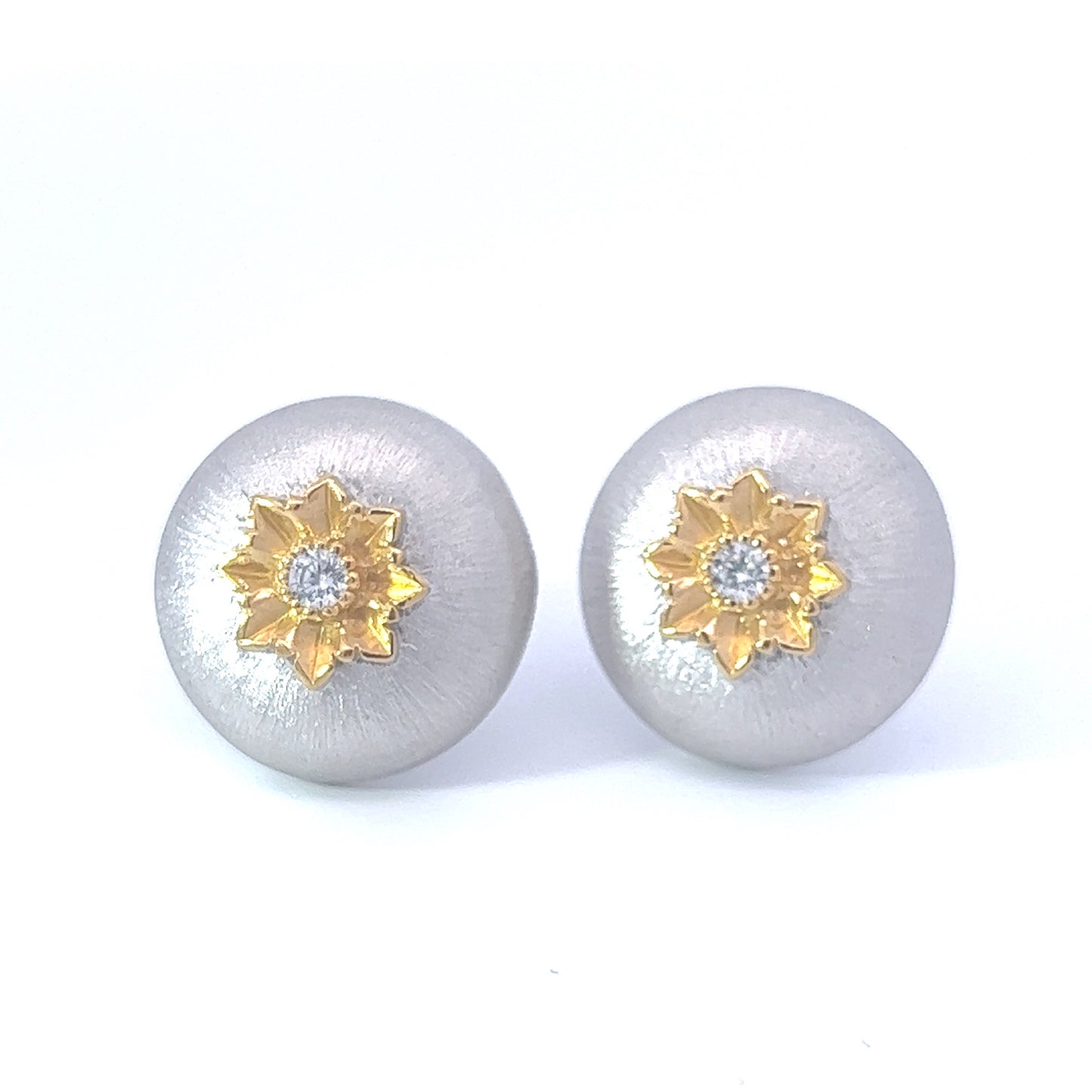 Lilium- Two Tone Dome Earrings