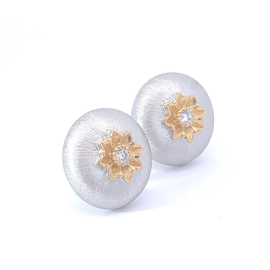 Lilium- Two Tone Dome Earrings